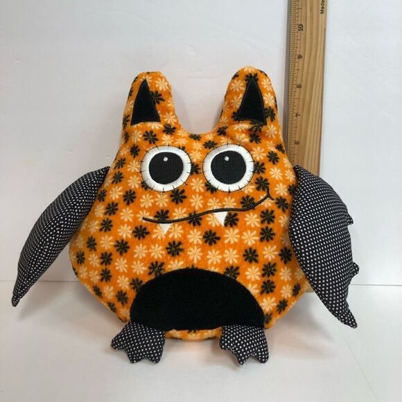 ganz bellapops bat plush stuffed animal hw10667 halloween black orange vampire - Picture 2 of 11